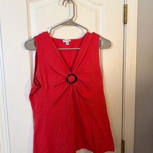 Nine West Red Tank Top with Ring Accent